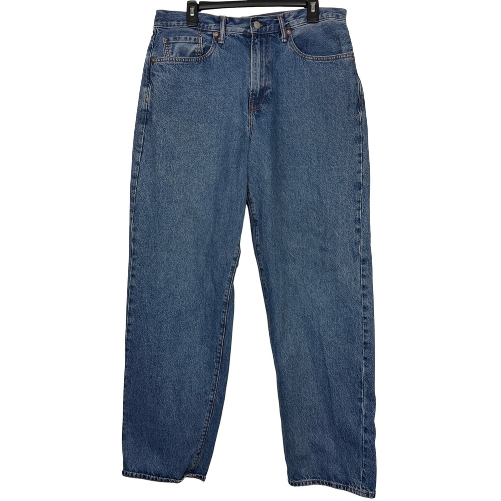 GAP Baggy Fit Blue Jeans Mens 32x34 100% Cotton Loose Wide Leg Denim 90s Y2K